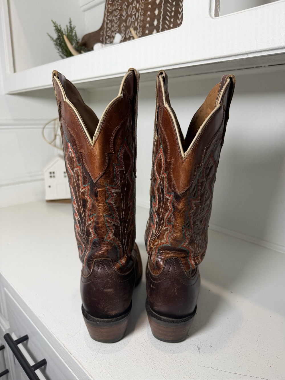 Ariat Women's 6.5B Brown Leather Cowboy Boots Western Cowgirl Square Toe Riding - Picture 4 of 7